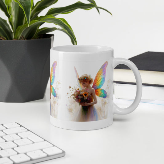 Bouquet Fairy Mug | Rainbow Wings Floral Cup | Dishwasher & Microwave Safe