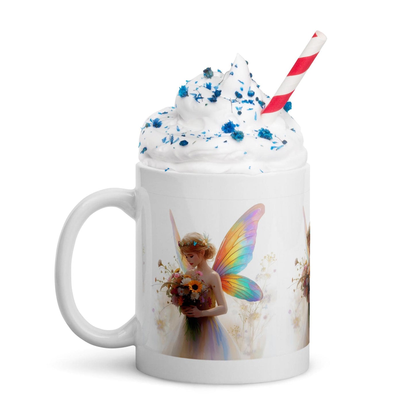 Bouquet Fairy Mug | Rainbow Wings Floral Cup | Dishwasher & Microwave Safe