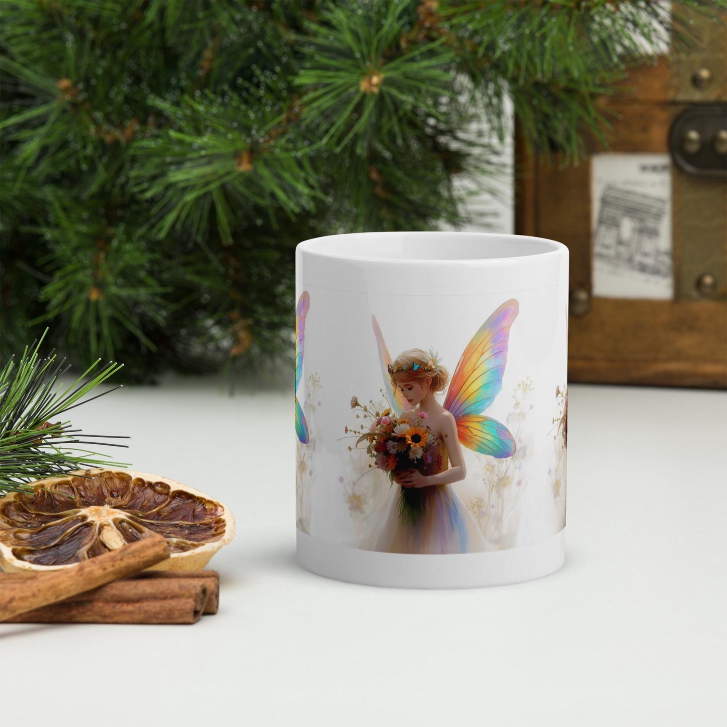 Bouquet Fairy Mug | Rainbow Wings Floral Cup | Dishwasher & Microwave Safe