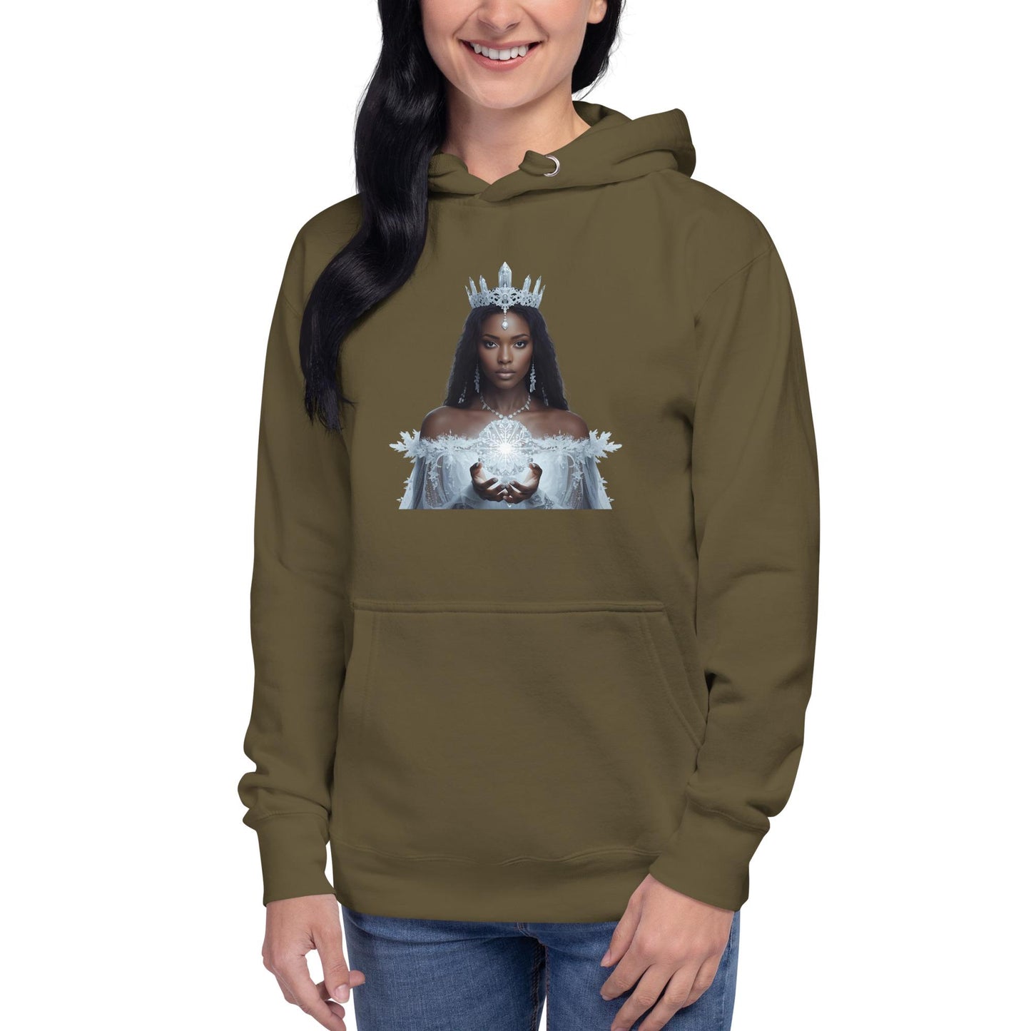 Fantasy Christmas Hoodie | Winter Queen Graphic | Unisex Cozy Holiday Sweatshirt