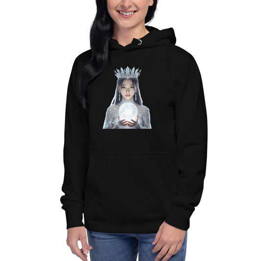 Fantasy Christmas Winter Queen Hoodie | Unisex Holiday Sweatshirt | Crystal Orb Graphic