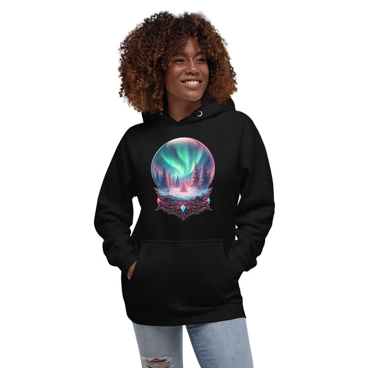 Aurora Winter Forest Hoodie | Fantasy Christmas Northern Lights | Unisex Cozy Sweatshirt