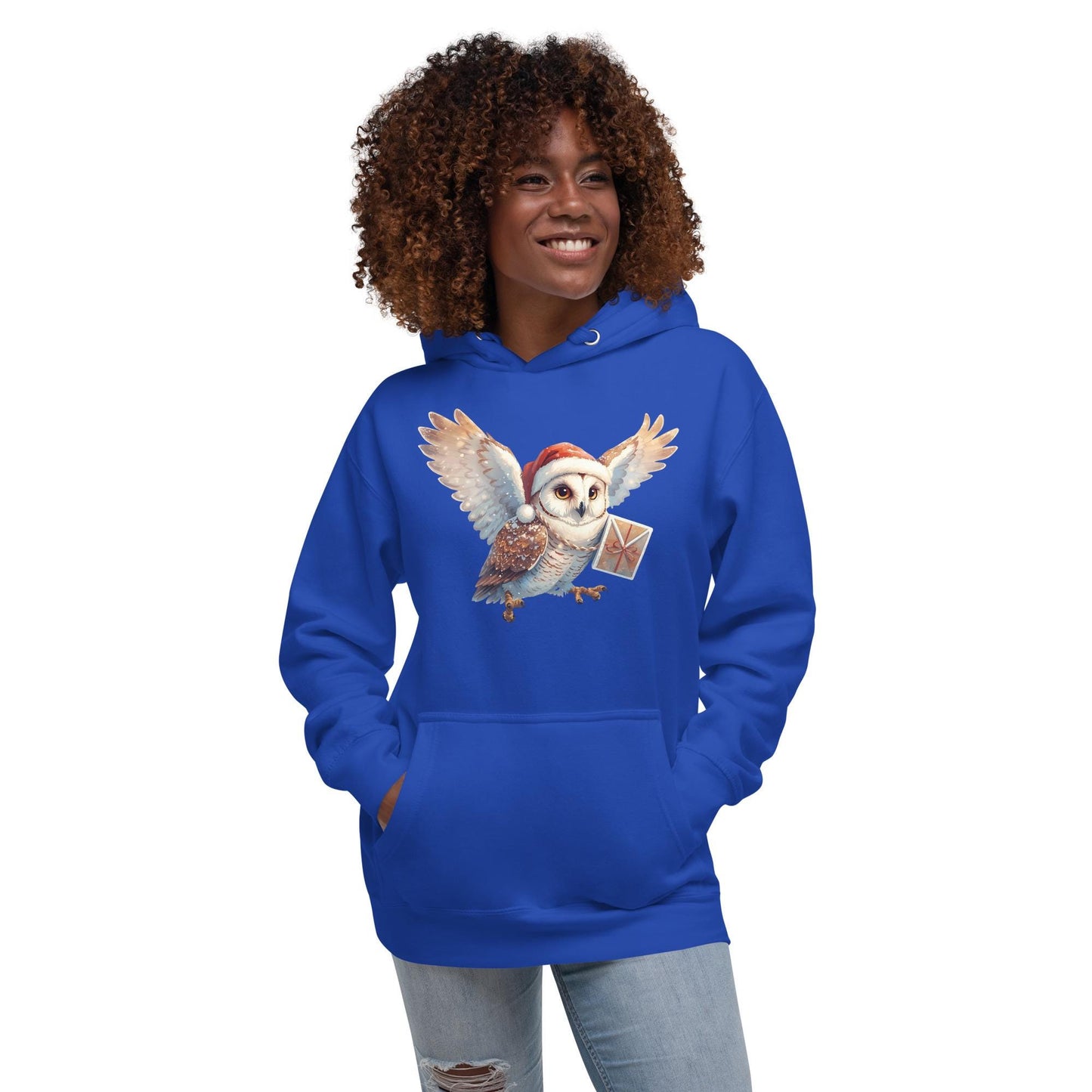 Holiday Owl Post Hoodie | Fantasy Christmas Barn Owl | Unisex Cozy Sweatshirt