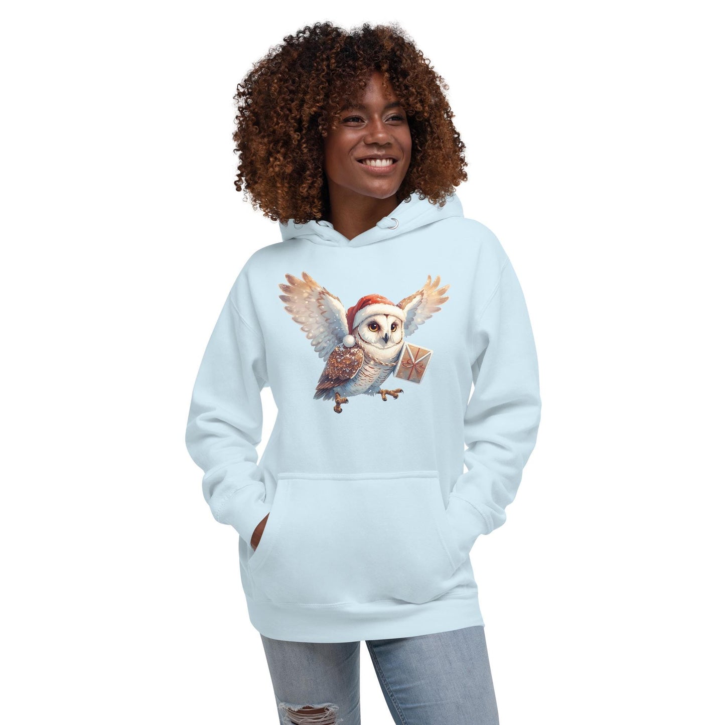 Holiday Owl Post Hoodie | Fantasy Christmas Barn Owl | Unisex Cozy Sweatshirt
