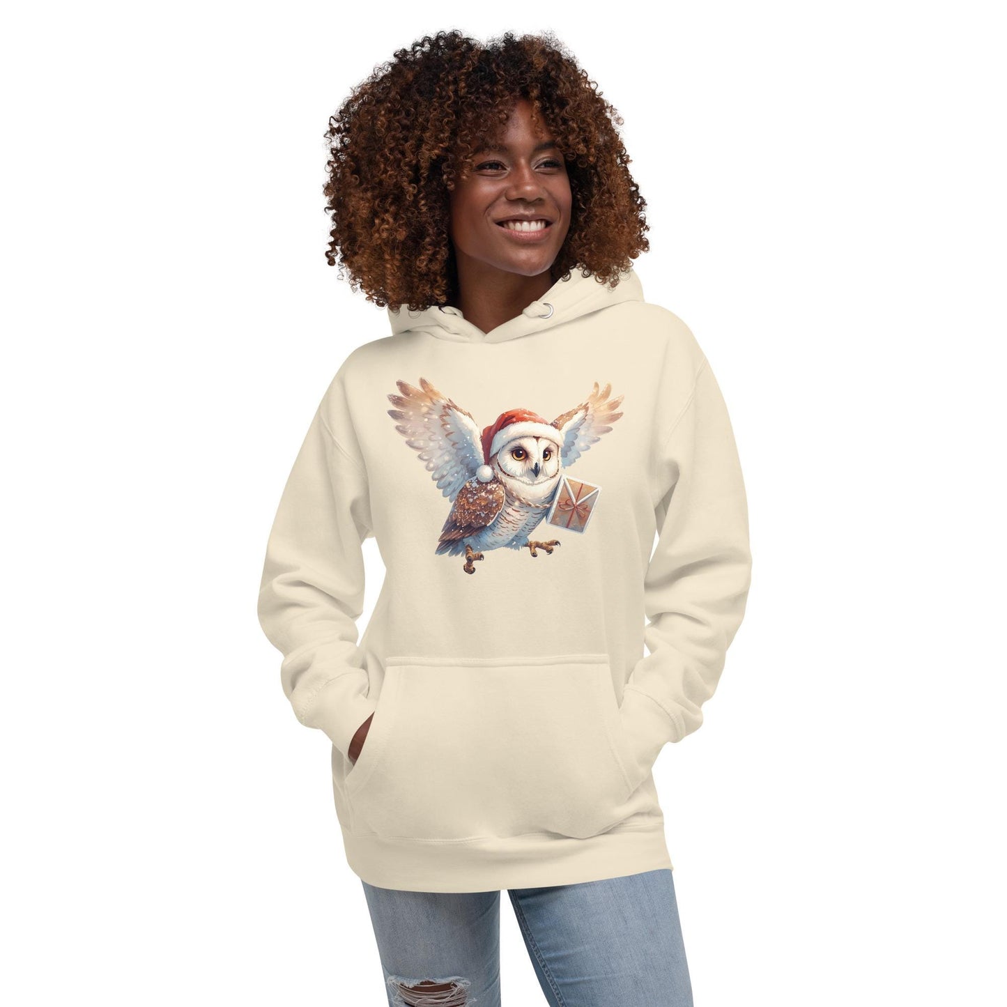 Holiday Owl Post Hoodie | Fantasy Christmas Barn Owl | Unisex Cozy Sweatshirt