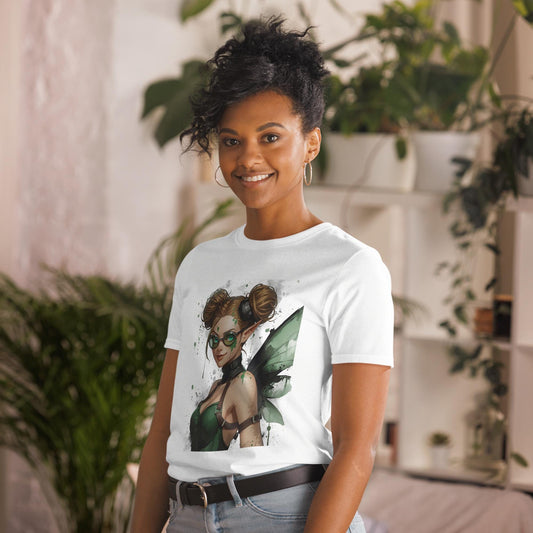 Steampunk Fairy T Shirt | Green Goggles Pixie | Winged Clockwork Art Tee | Fantasy Streetwear Top