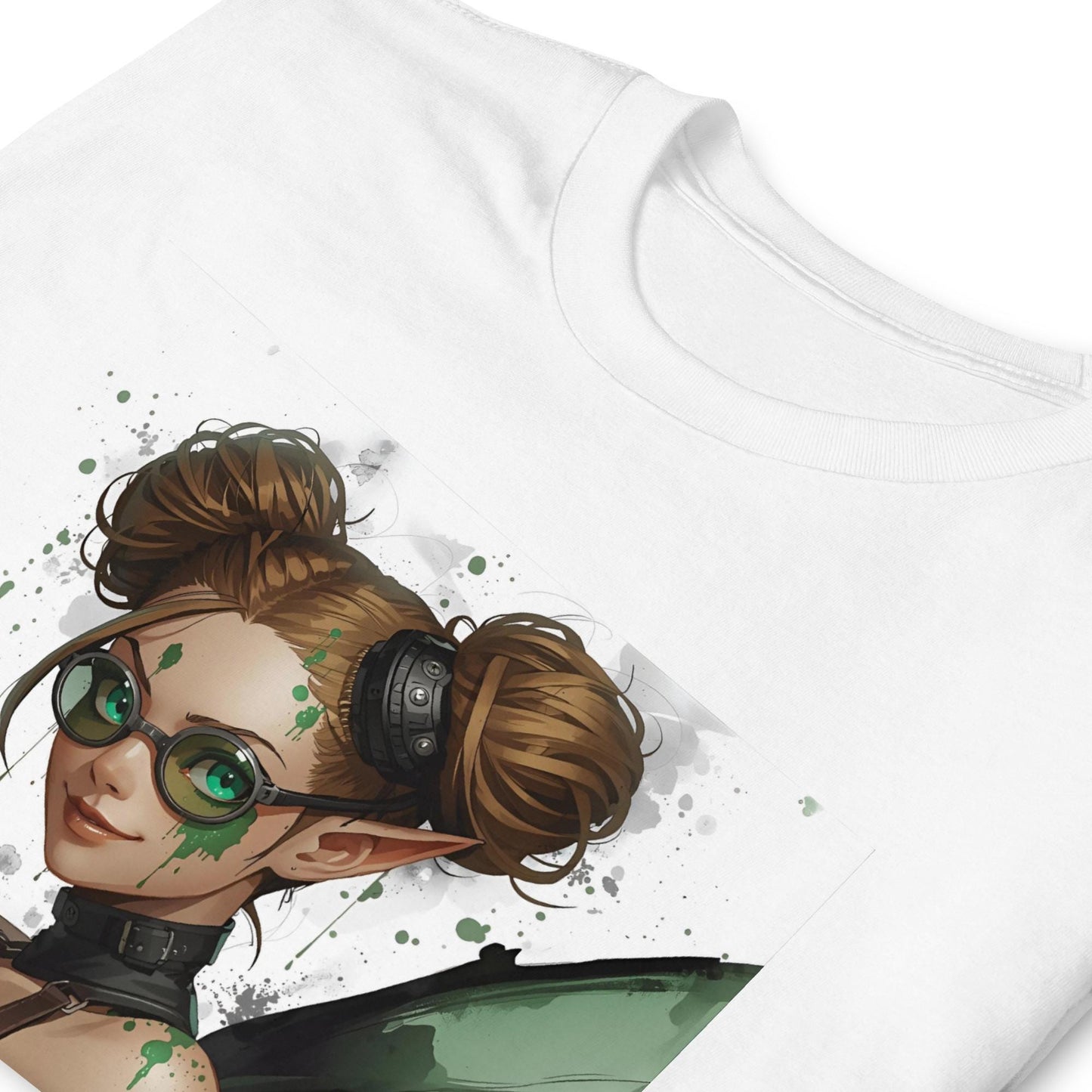 Steampunk Fairy T Shirt | Green Goggles Pixie | Winged Clockwork Art Tee | Fantasy Streetwear Top