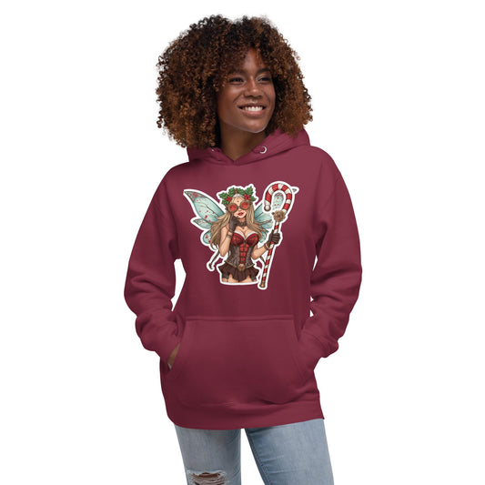 Steampunk Christmas Fairy Hoodie | Candy Cane Staff | Festive Fantasy Streetwear
