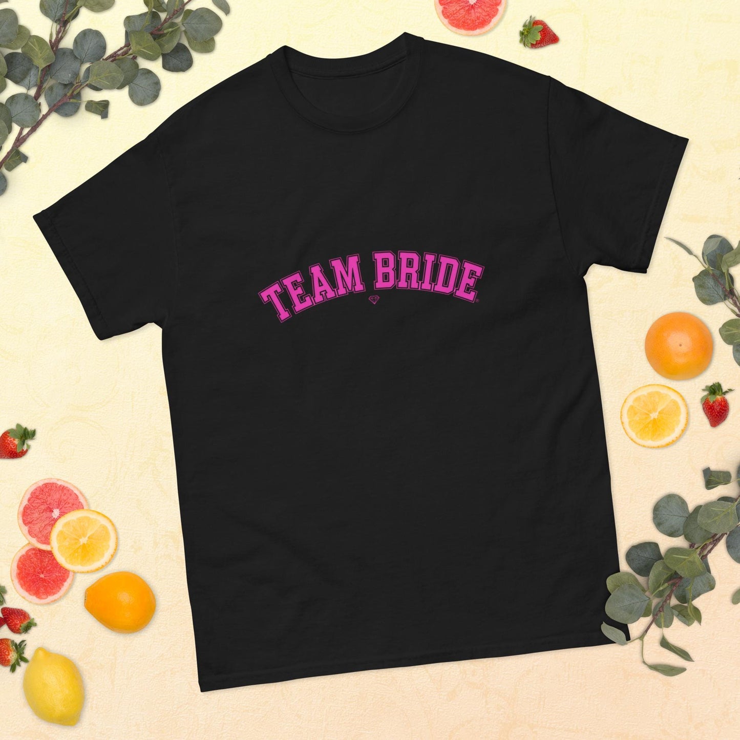 Team Bride Varsity Arch T-Shirt | Bachelorette Hen Party Shirt | Bridal Party Tee | Unisex | White on Black or Black on White | Personalized