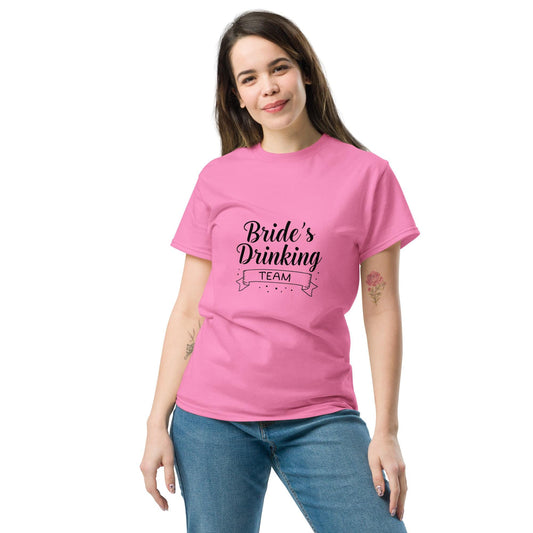 Brides Drinking Team T-Shirt | Bachelorette Hen Party Shirt | Pink, Light Pink, White | Unisex Funny Bridal Party Tee | Matching
