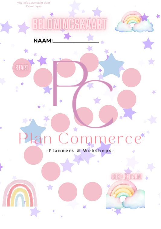 Beloningskaart Kinderen – Rainbow - Printable PDF - (Direct Download)